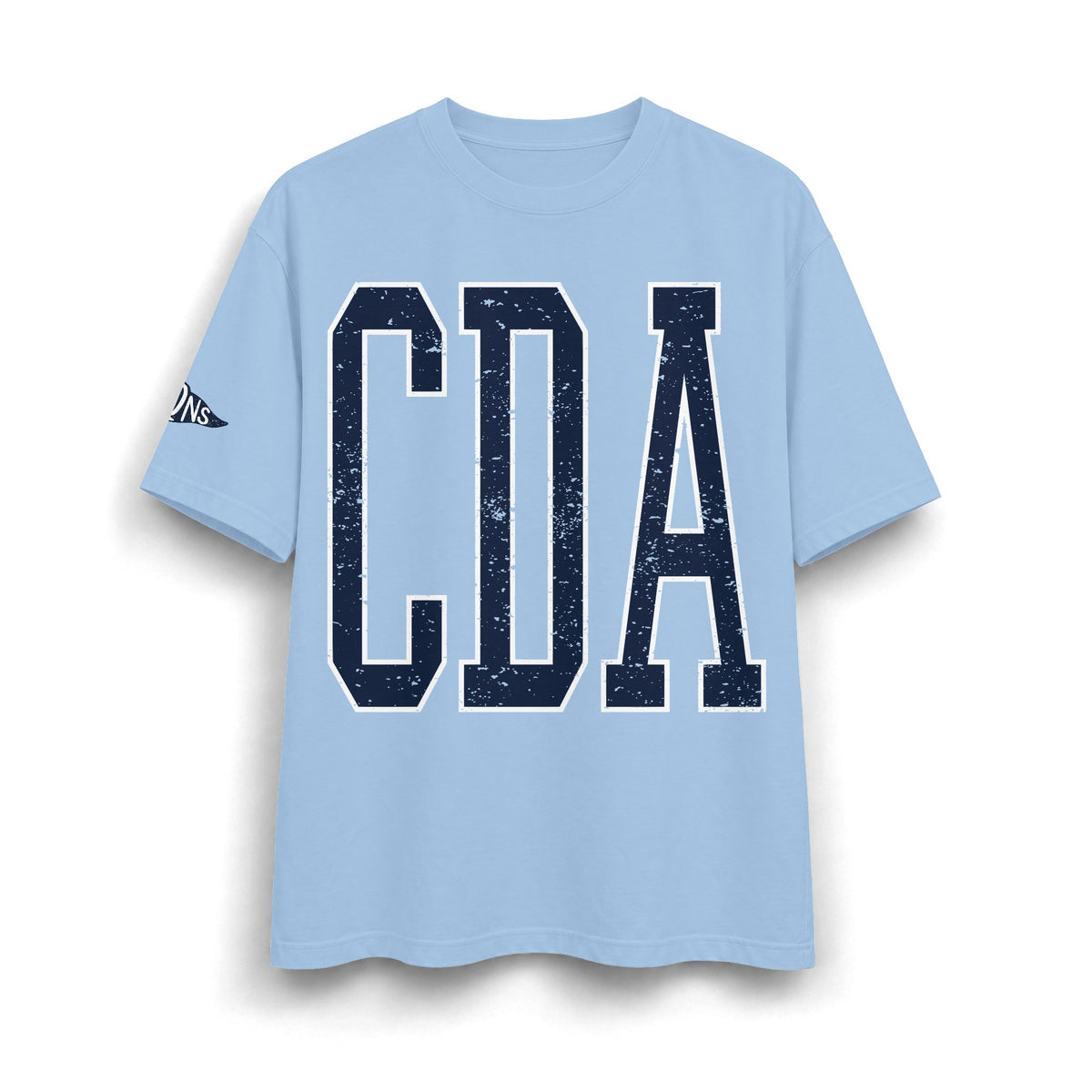 CDA graphic tee with sleeve detail, 100% heavyweight cotton