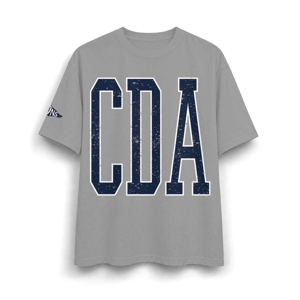 CDA graphic tee with sleeve detail, 100% heavyweight cotton