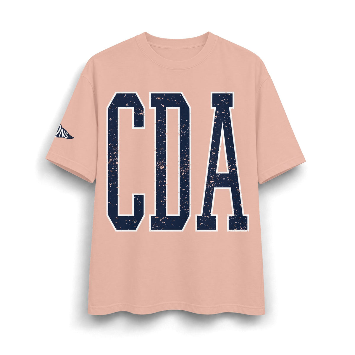 CDA graphic tee with sleeve detail, 100% heavyweight cotton