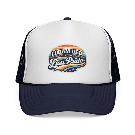 Coram Deo Academy "Lion Pride" Trucker Cap — Vintage School Spirit Hat
