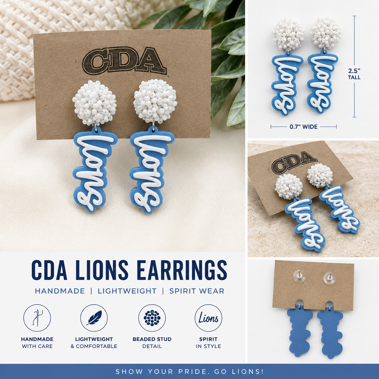 Lion Script Earrings