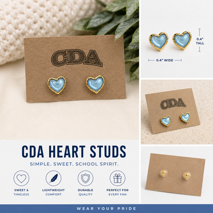 Collegiate Blue Heart Earrings