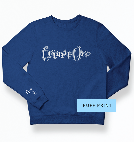 Personalized! Coram Deo Navy Sweatshirt