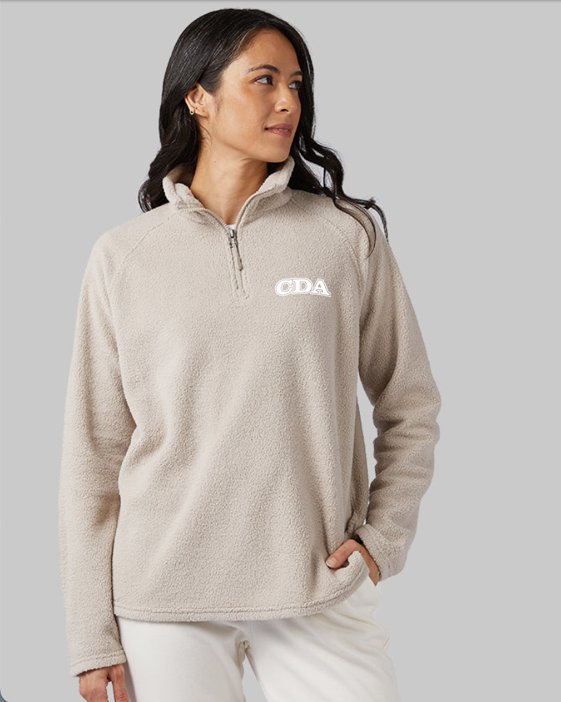 Neutral CDA embroidered quarter-zip