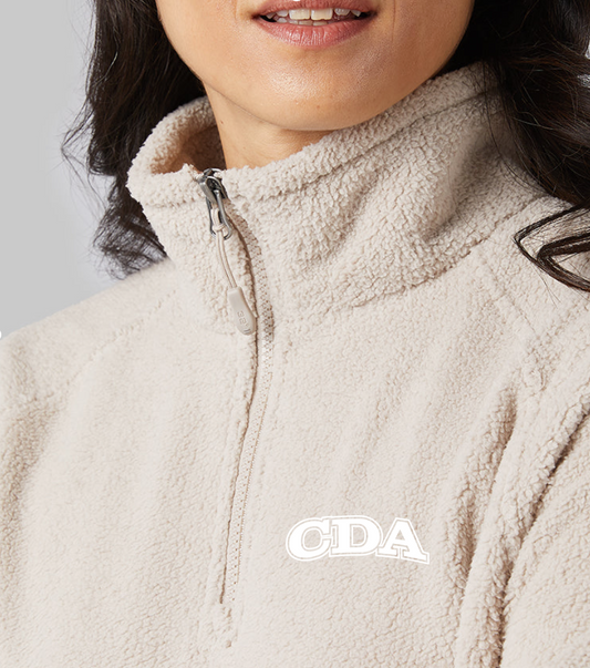 Neutral CDA embroidered quarter-zip