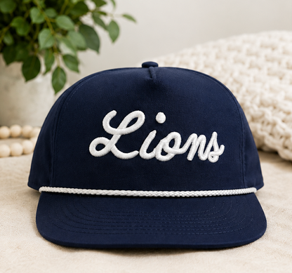 Script Lions Embroidered Cap